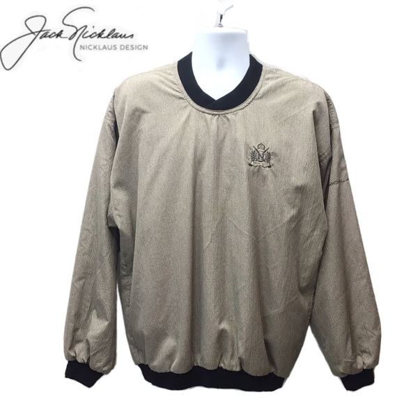 Jack Nicklaus Mens Crossover V-Neck Wind Shirt - Picture 1 of 7